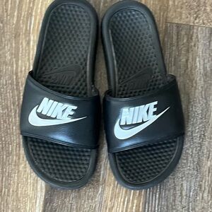 Nike Black Slide Sandals with Logo